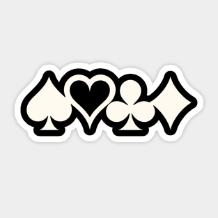 Poker Suits Hearts Diamonds Clubs Spades Casino Sticker